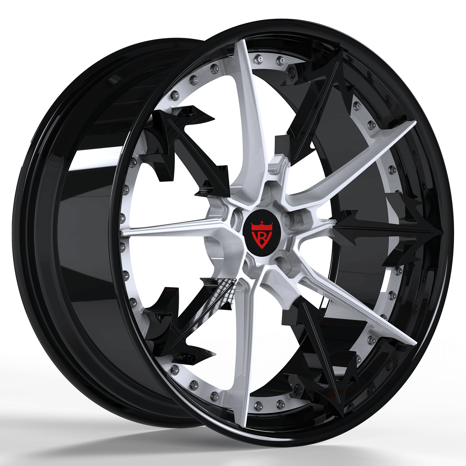 2 PIECE FORGED GLOSS BLACK WHEELS SERIES : RV-DR082 - RVRN WHEELS