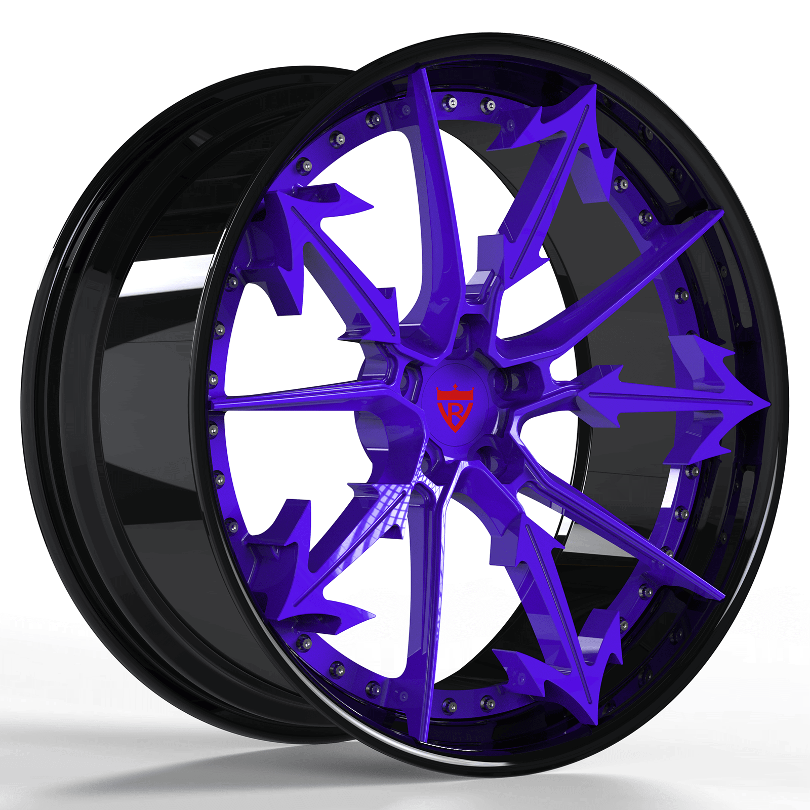 2 PIECE FORGED GLOSS BLACK WHEELS SERIES : RV-DR082 - RVRN WHEELS