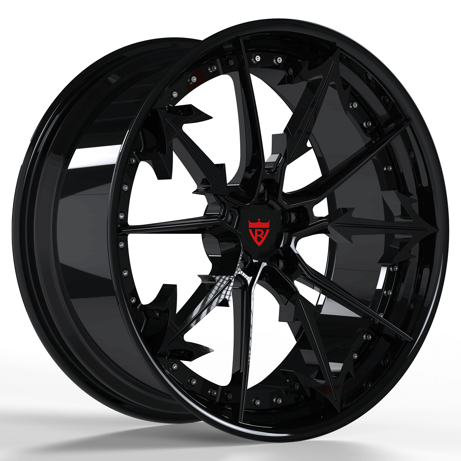 2 PIECE FORGED GLOSS BLACK WHEELS SERIES : RV-DR082 - RVRN WHEELS