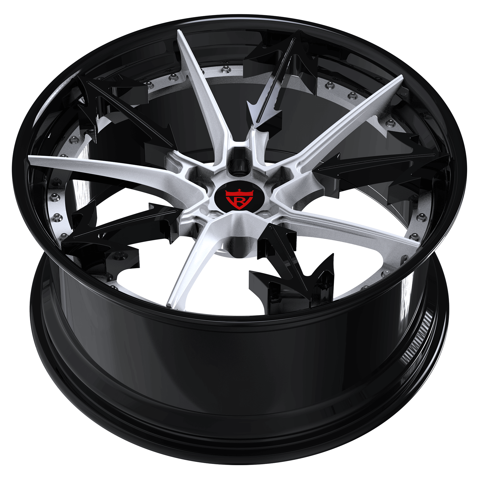 2 PIECE FORGED GLOSS BLACK WHEELS SERIES : RV-DR082 - RVRN WHEELS