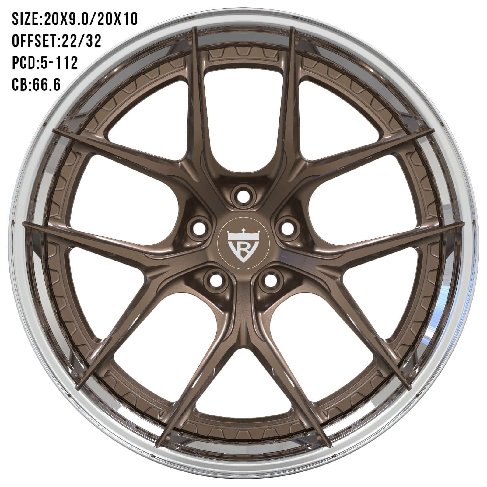 2 PIECE FORGED WHITE WHEELS SERIES: RV-DB179 - RVRN WHEELS