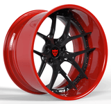 Custom Forged 2-Piece Wheels with Red and Black Color, a deep lip style for your truck, sports cars