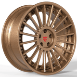 Custom 3-piece forged wheel RV-TR66, showcasing a bronze finish and intricate spoke design, perfect for BMW cars.