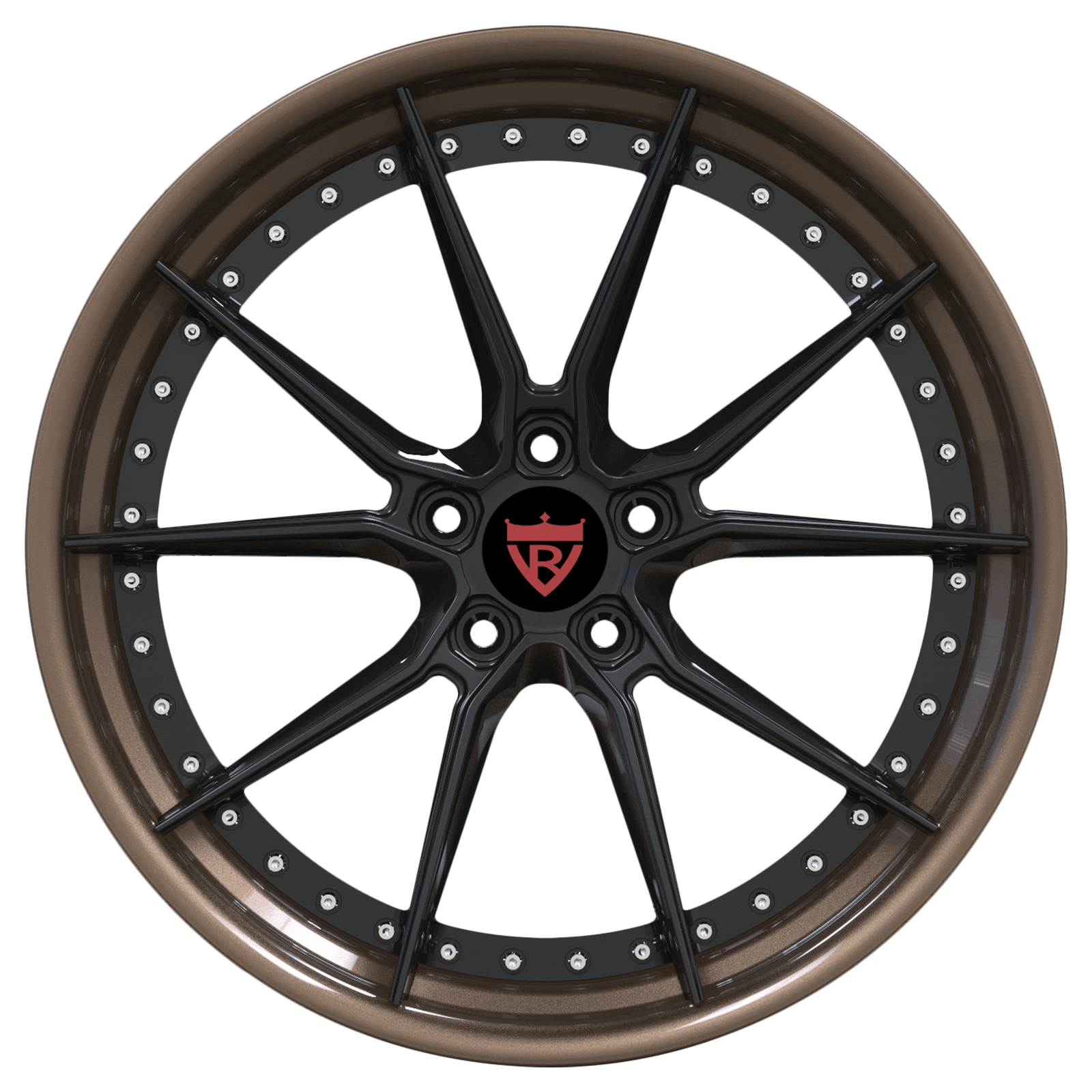 RVRN RV-DB082 2-piece forged wheels in bronze and black – 10-spoke racing design