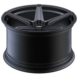 Custom forged monoblock rim in matte black finish, ideal for BMW X5 with customizable sizes and designs.