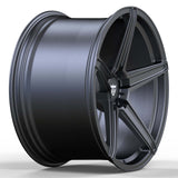 Custom forged 1 piece wheel, BMW X5 2010 compatible, 21-inch monoblock rim, finished in sleek black.