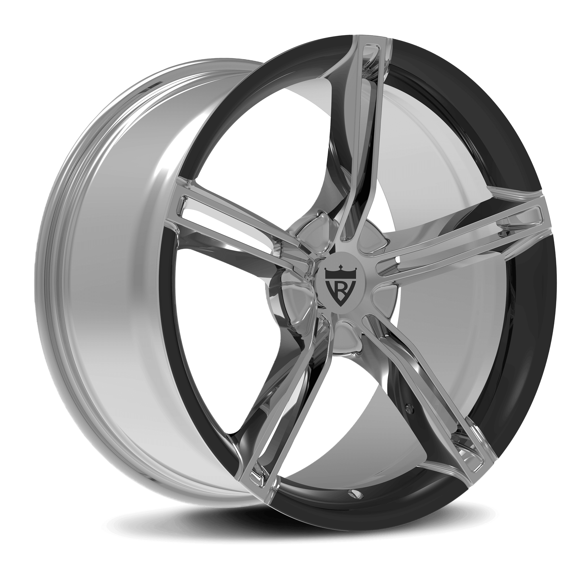 CUSTOM 1 PIECE 5 SPOKE MAROON FORGED WHEELS SERIES : RV-MS63B - RVRN WHEELS