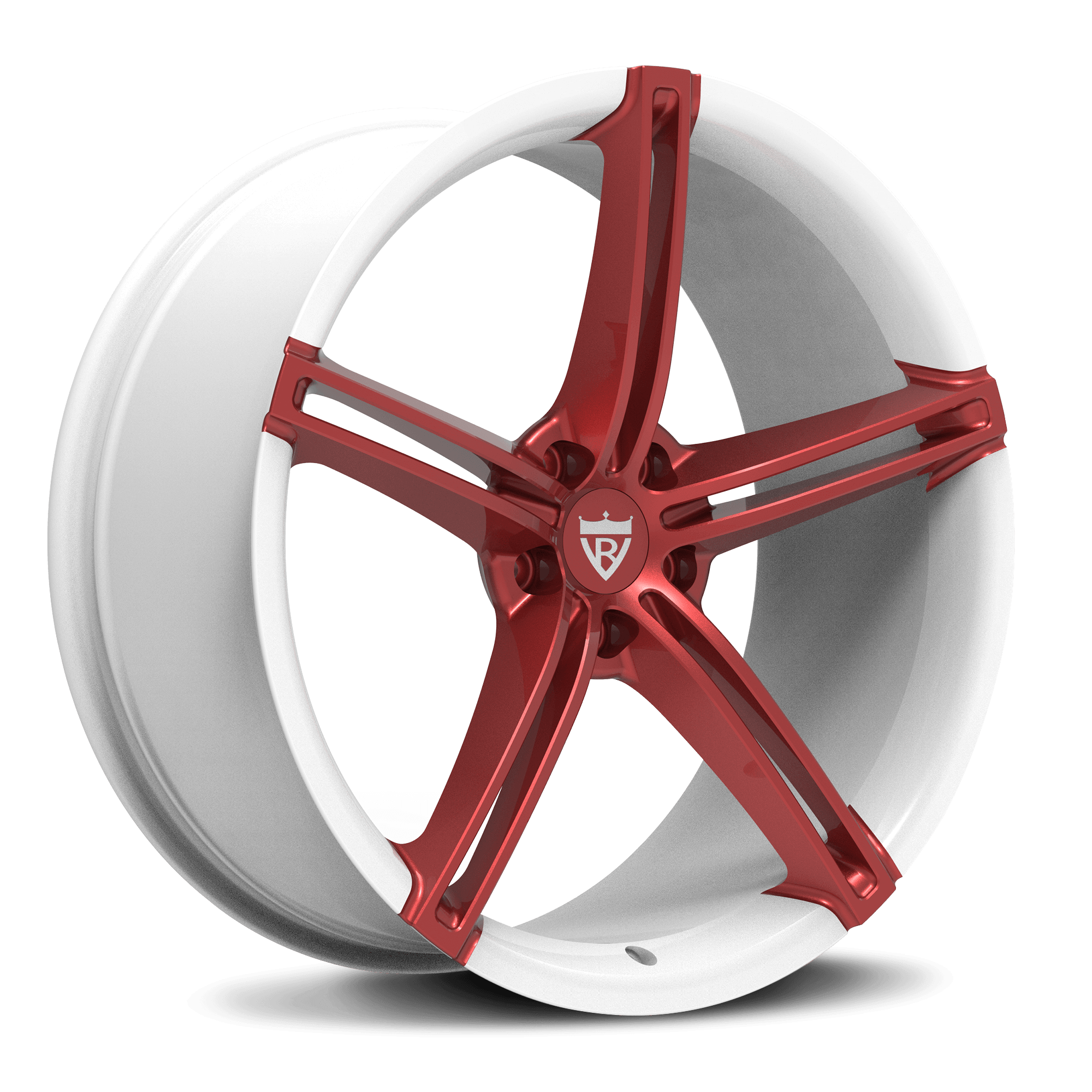 CUSTOM 1 PIECE 5 SPOKE MAROON FORGED WHEELS SERIES : RV-MS63B - RVRN WHEELS