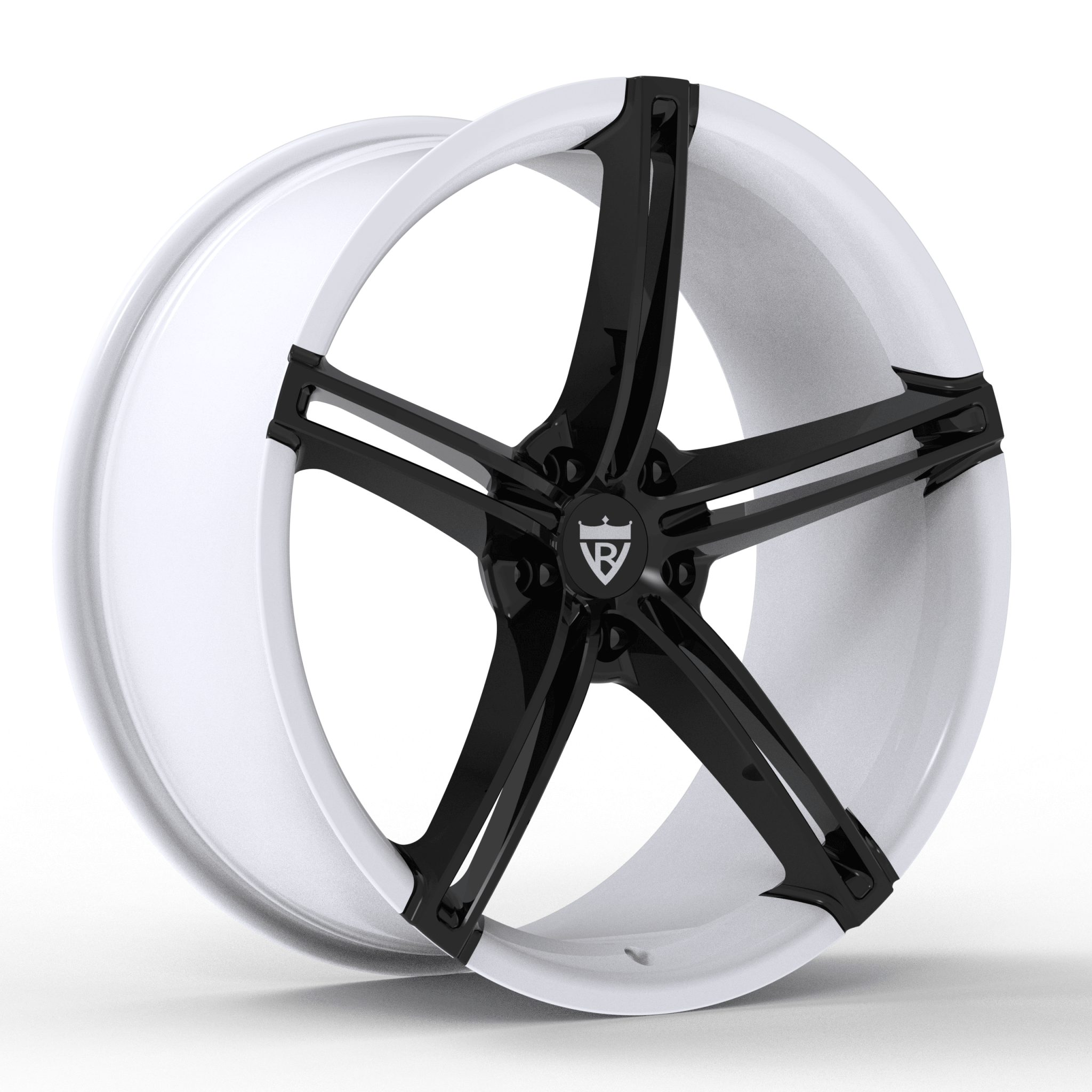 CUSTOM 1 PIECE 5 SPOKE MAROON FORGED WHEELS SERIES : RV-MS63B - RVRN WHEELS