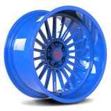Custom blue 20-inch H-type deep dish forged wheel, aggressive design for truck and car customization.