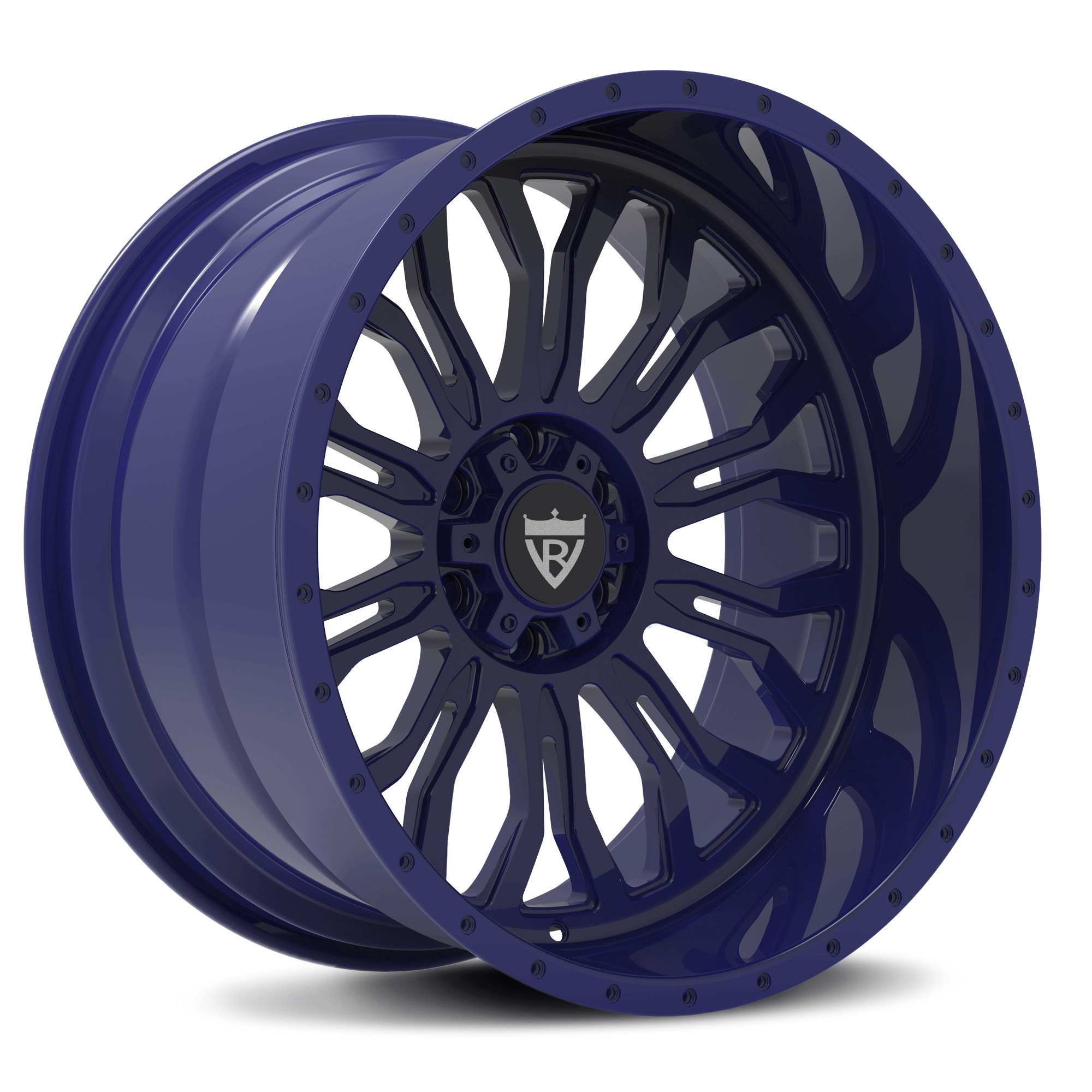 CUSTOM 1 PIECE FORGED BLUE DEEP LIP WHEELS SERIES: RV-MC031 - RVRN WHEELS
