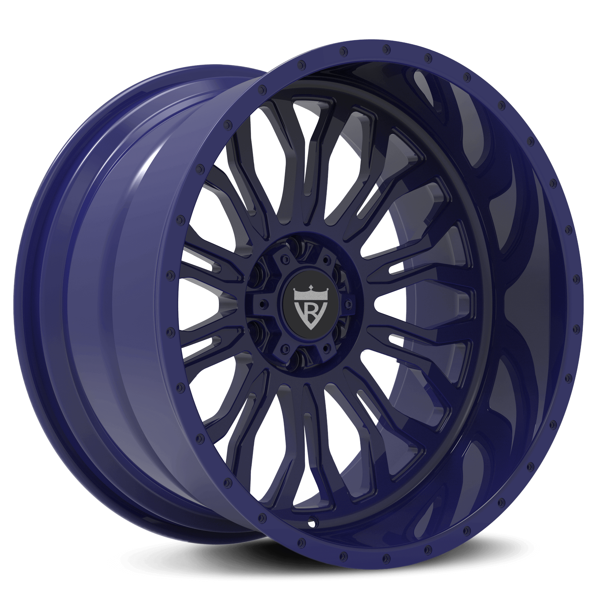 CUSTOM 1 PIECE FORGED BLUE DEEP LIP WHEELS SERIES: RV-MC031 - RVRN WHEELS
