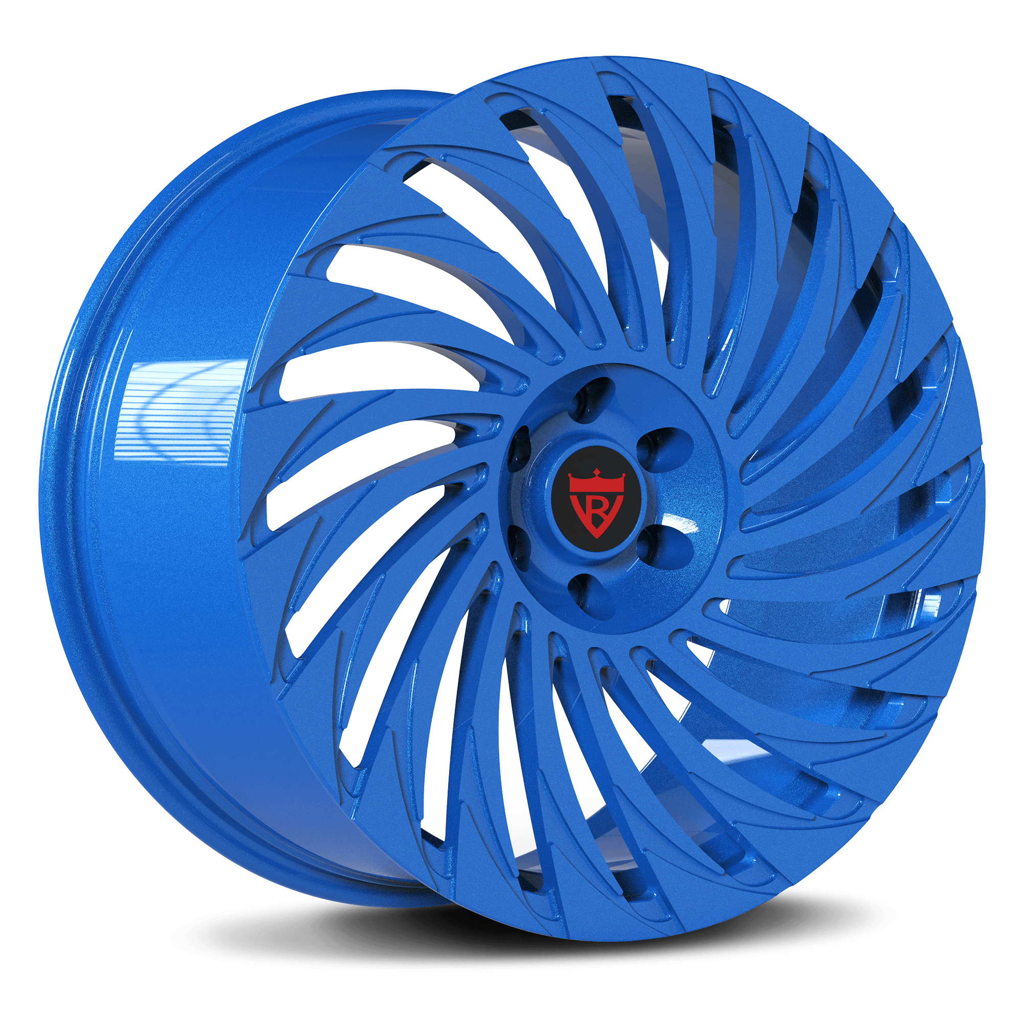 CUSTOM 1 PIECE FORGED BLUE WHEELS SERIES: RV-MF150 - RVRN WHEELS