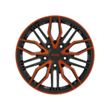 Custom black and orange Jeep wheel, forged monoblock RV-MQ72, perfect for trucks and SUVs.