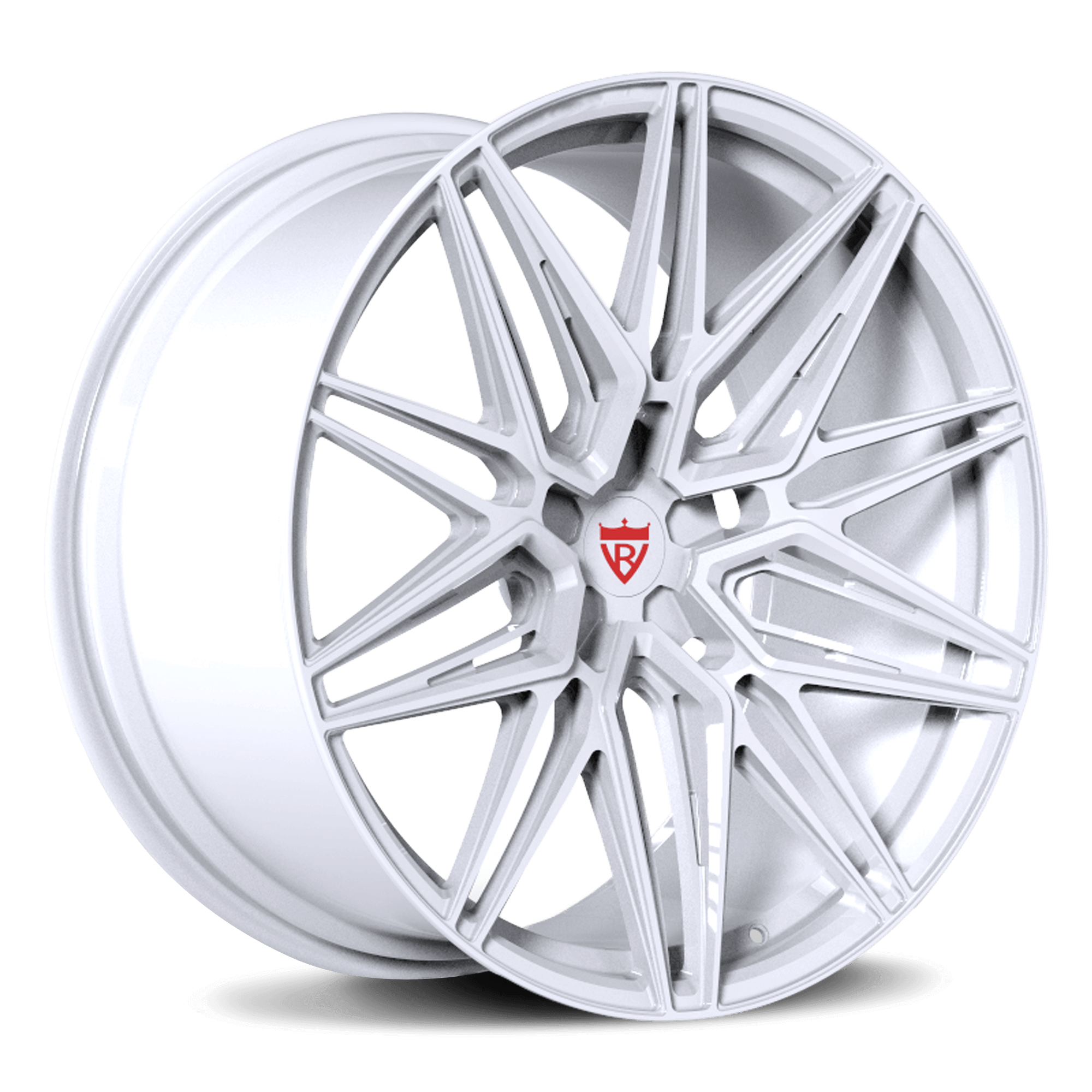 CUSTOM 1 PIECE FORGED WHITE TESLA WHEEL SERIES: RV-MS808 - RVRN WHEELS