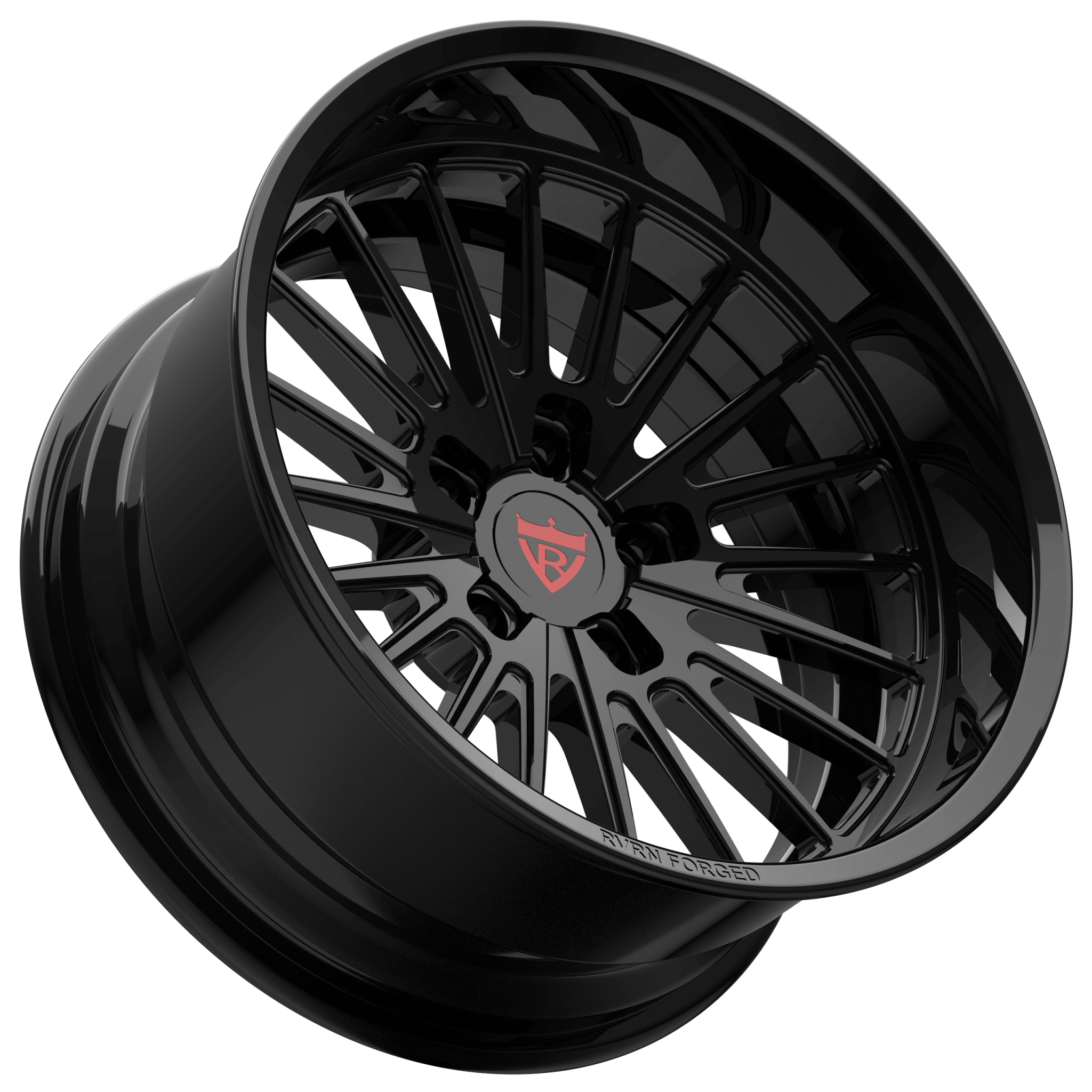 Custom forged wheels in black for Jeep Wrangler with deep dish finish