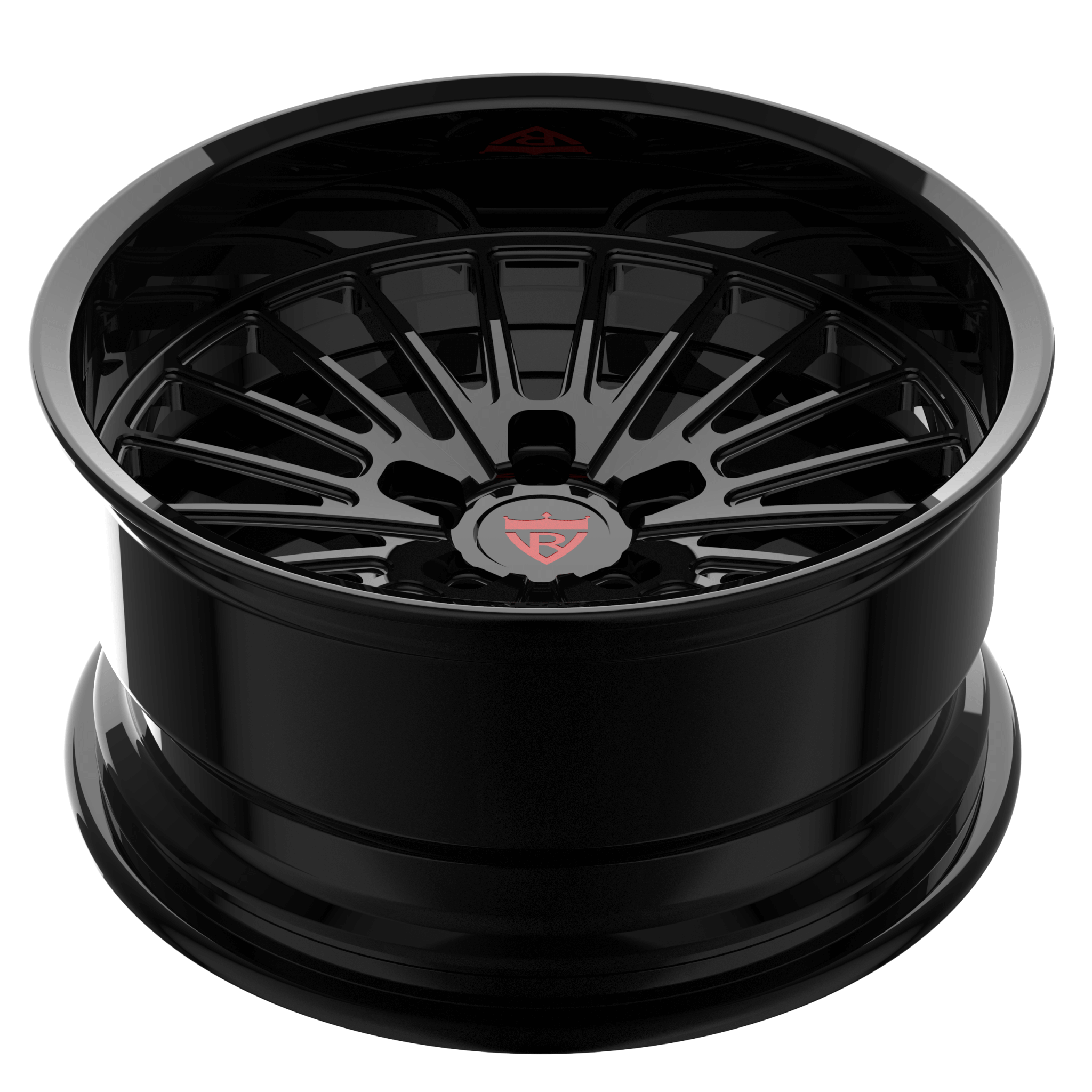 Custom 1 Piece H-Type Deep Dish Forged Wheels RV-HR01, black chrome finish, premium wheels for trucks, stylish and durable forged wheels.