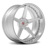 Custom polished black 5 spoke rims with deep dish truck wheels: RV-DF14 - RVRN WHEELS