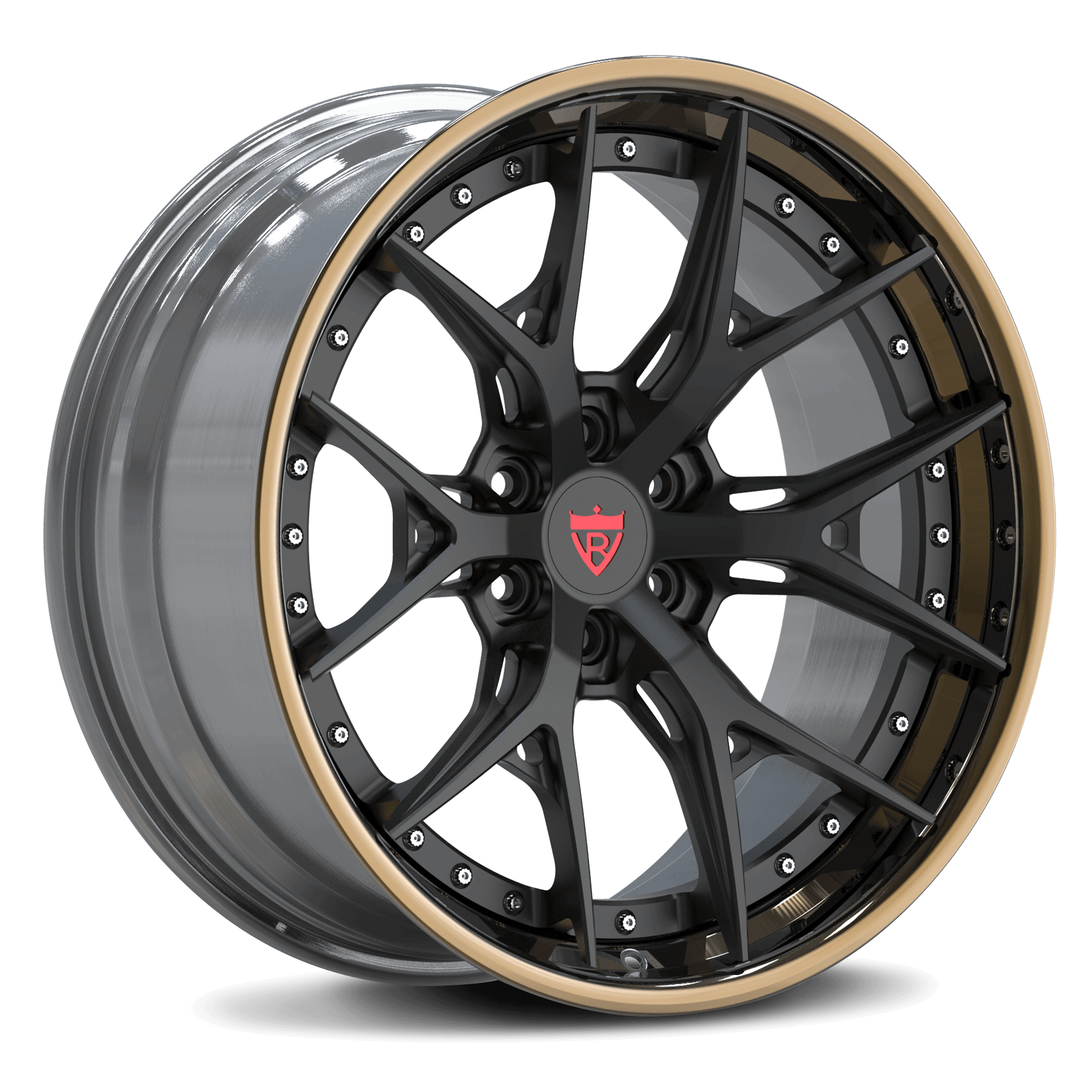 Concave forged 2-piece wheels for luxury sports cars