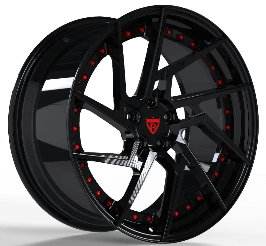 CUSTOM 2 PIECE CUSTOM CHROME AND BLACK FORGED WHEELS:RV-DF041 - RVRN WHEELS