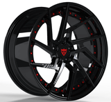 CUSTOM 2 PIECE CUSTOM CHROME AND BLACK FORGED WHEELS:RV-DF041 - RVRN WHEELS