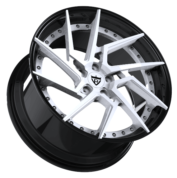 CUSTOM 2 PIECE CUSTOM CHROME AND BLACK FORGED WHEELS:RV-DF041 - RVRN WHEELS