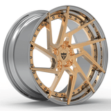 CUSTOM 2 PIECE CUSTOM CHROME AND BLACK FORGED WHEELS:RV-DF041 - RVRN WHEELS