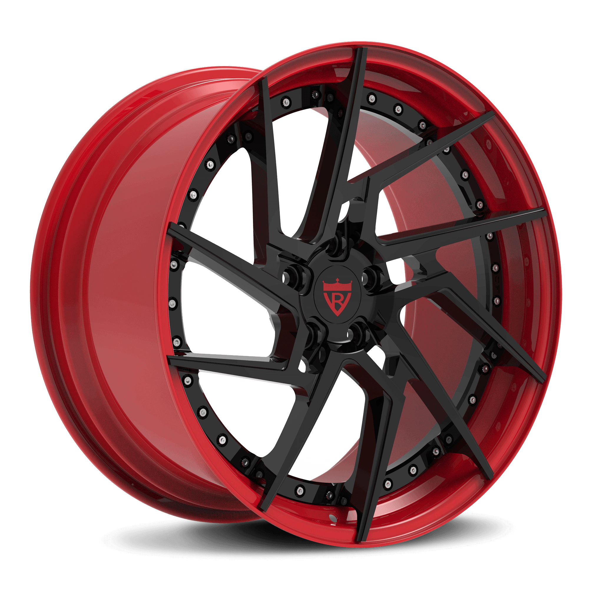 CUSTOM 2 PIECE CUSTOM CHROME AND BLACK FORGED WHEELS:RV-DF041 - RVRN WHEELS