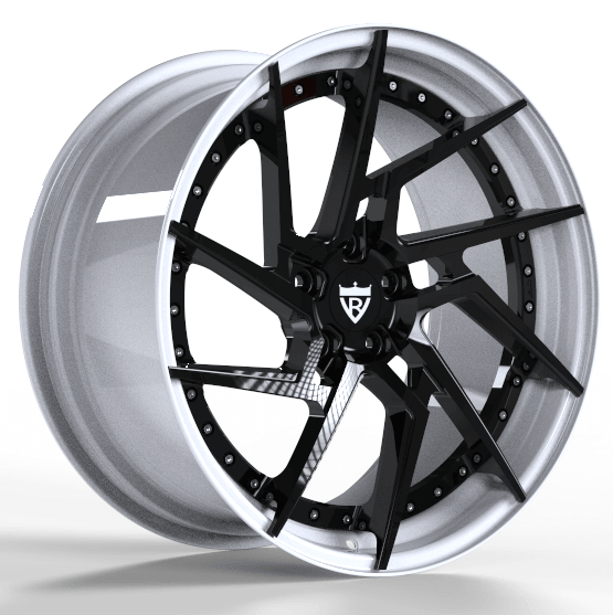 CUSTOM 2 PIECE CUSTOM CHROME AND BLACK FORGED WHEELS:RV-DF041 - RVRN WHEELS