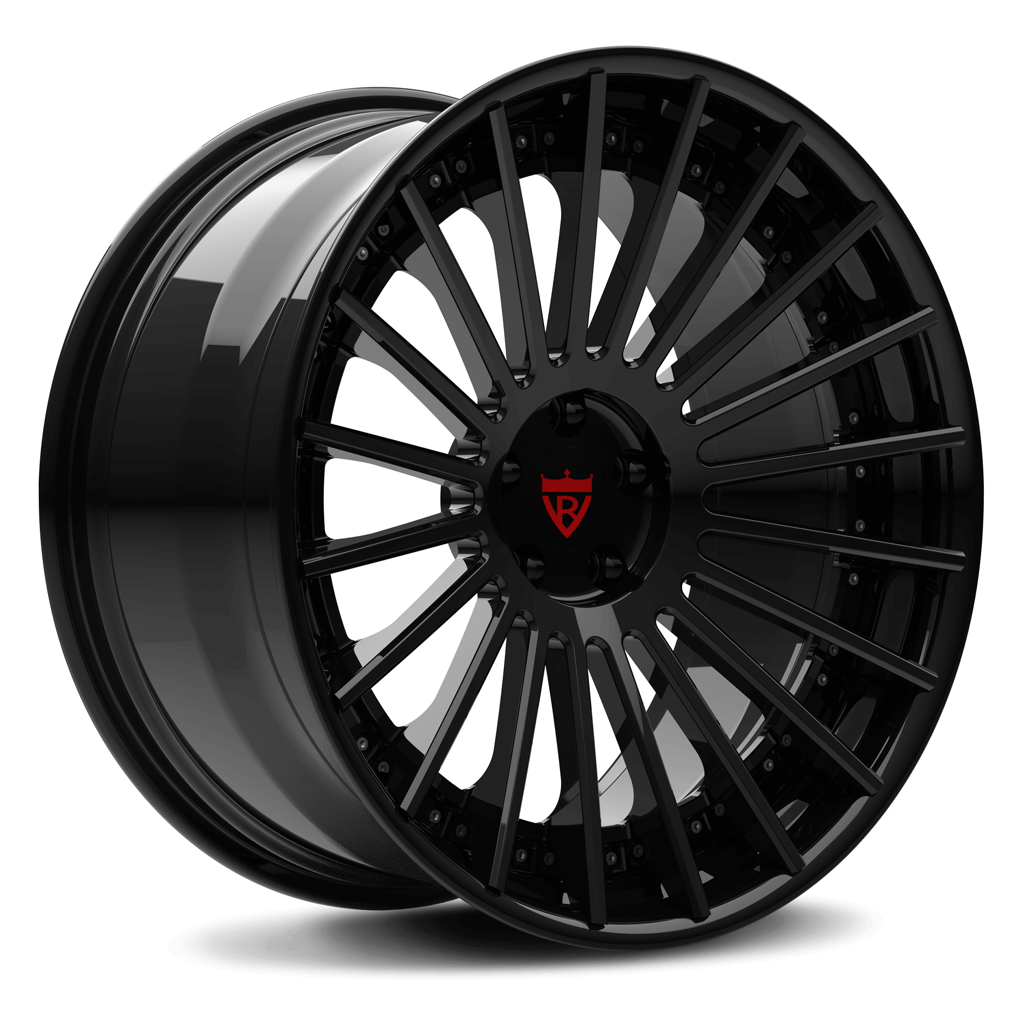 CUSTOM 2-PIECE CUSTOM FORGED BLACK WHEELS SERIES: RV-TR66 - RVRN WHEELS