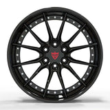 CUSTOM 2-PIECE FORGED WHEELS: RV-DB082 6 LUG for Dodge Viper, black 19-inch staggered design, superior strength, and maximum control