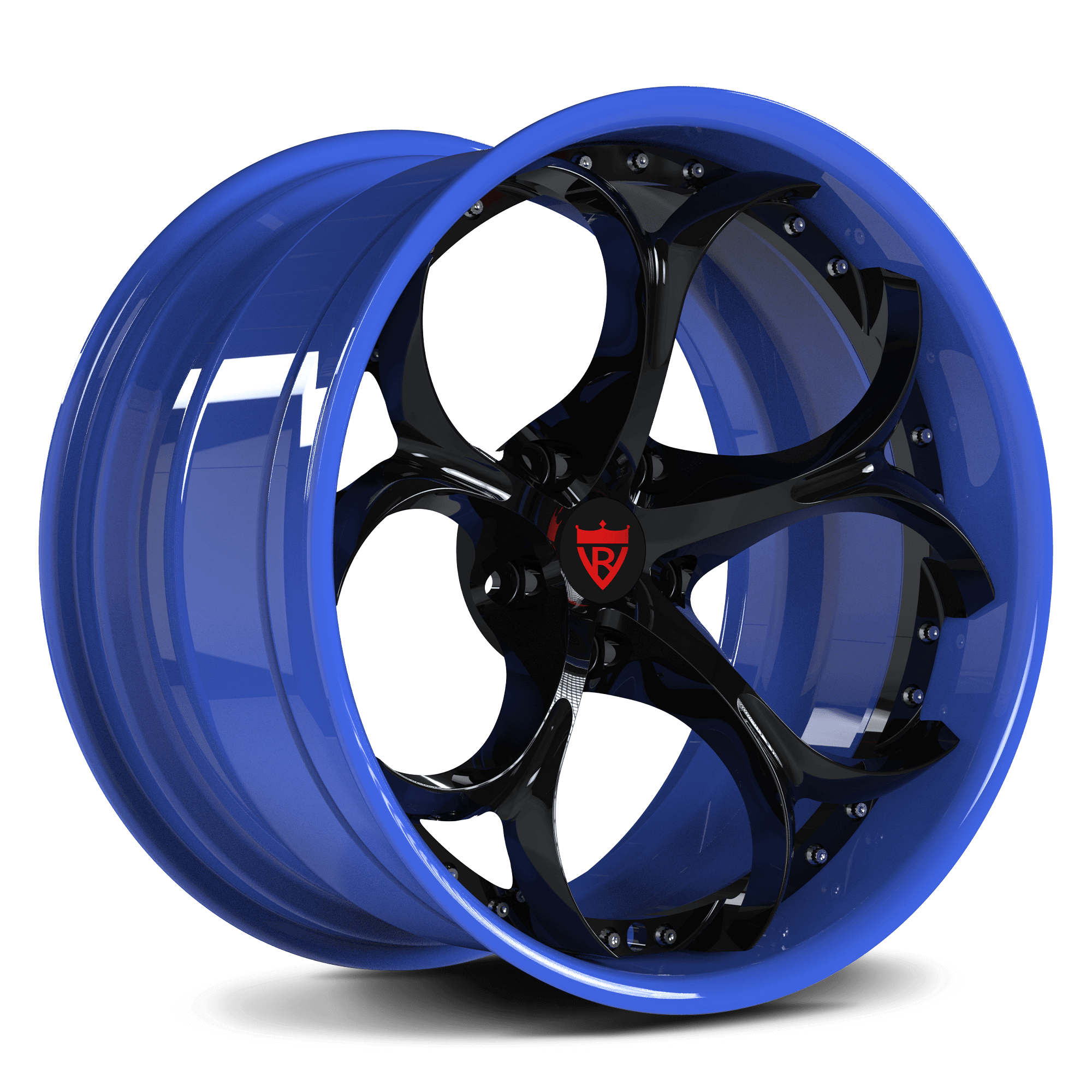 CUSTOM 2 PIECE FORGED BLUE WHEELS SERIES: RV-DS016 - RVRN WHEELS