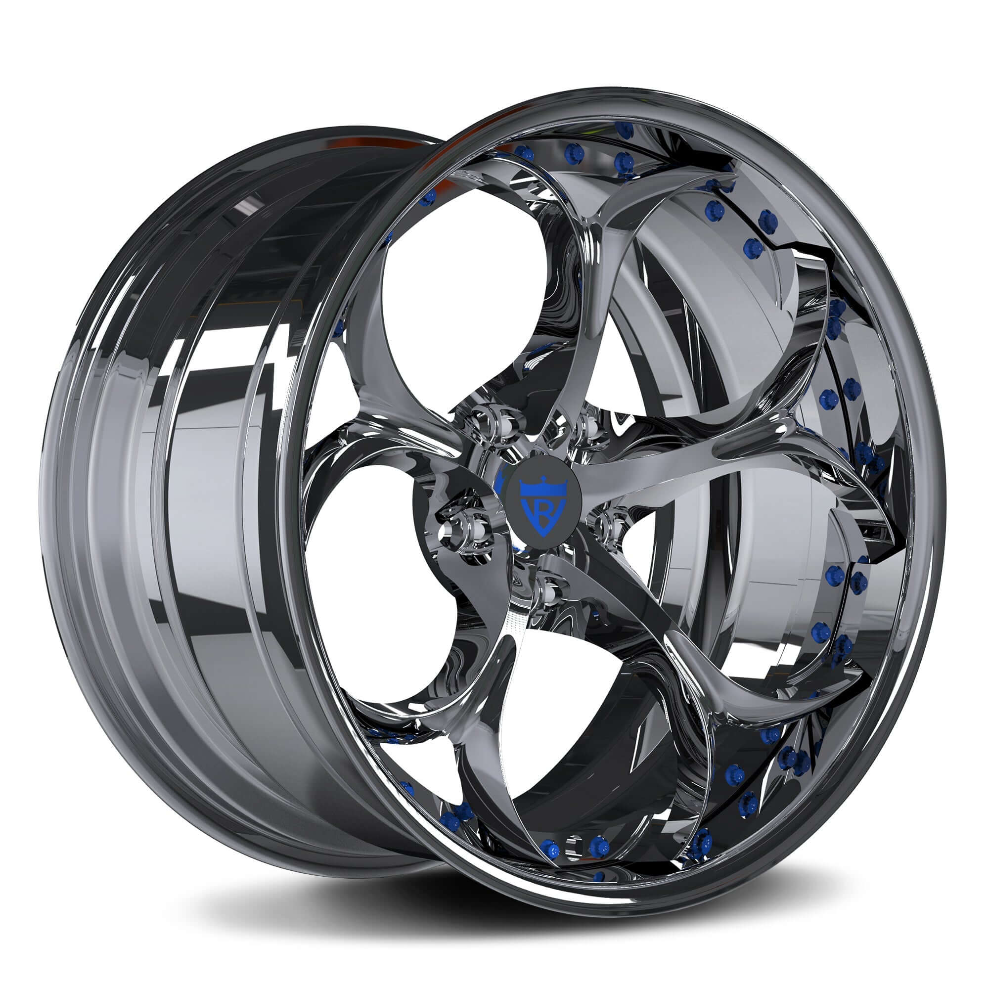 CUSTOM 2 PIECE FORGED BLUE WHEELS SERIES: RV-DS016 - RVRN WHEELS
