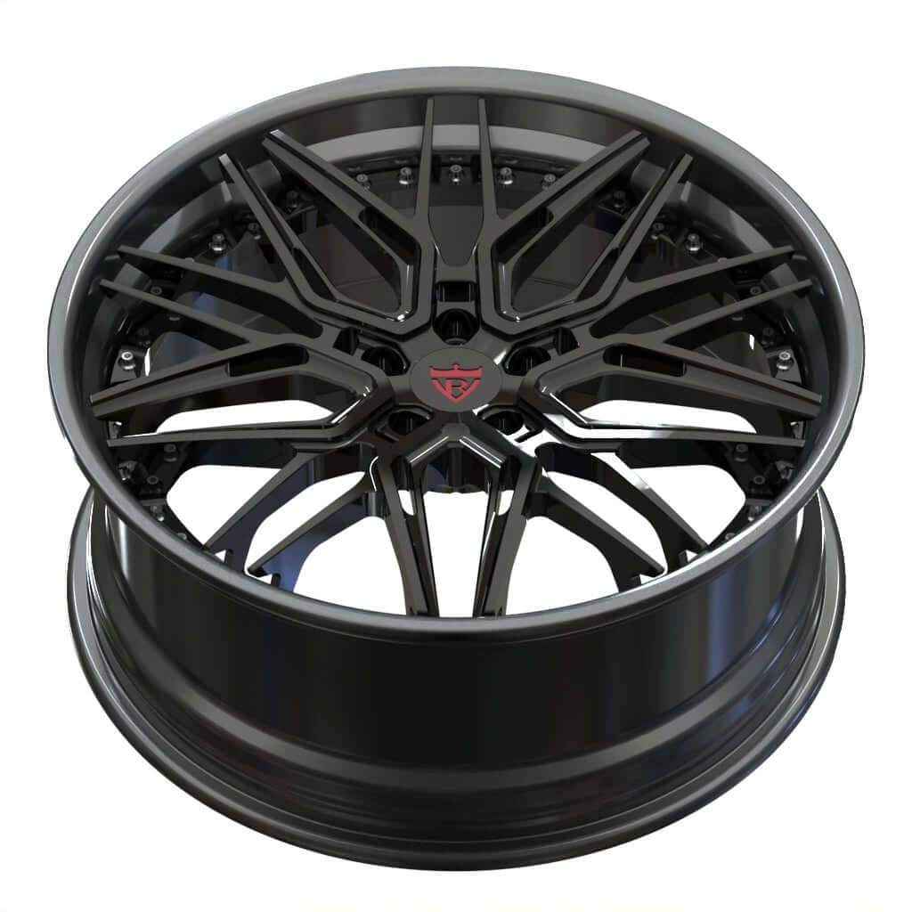 CHRYSLER 300S AFTERMARKET WHEELS-RVRN RV-T081 SERIES-CUSTOM FORGED 2PC RIMS CHROME AND BLACK