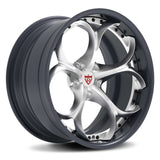 Custom Alfa Romeo Aftermarket Wheels with Brushed Aluminum and Black Color, custom built to order.