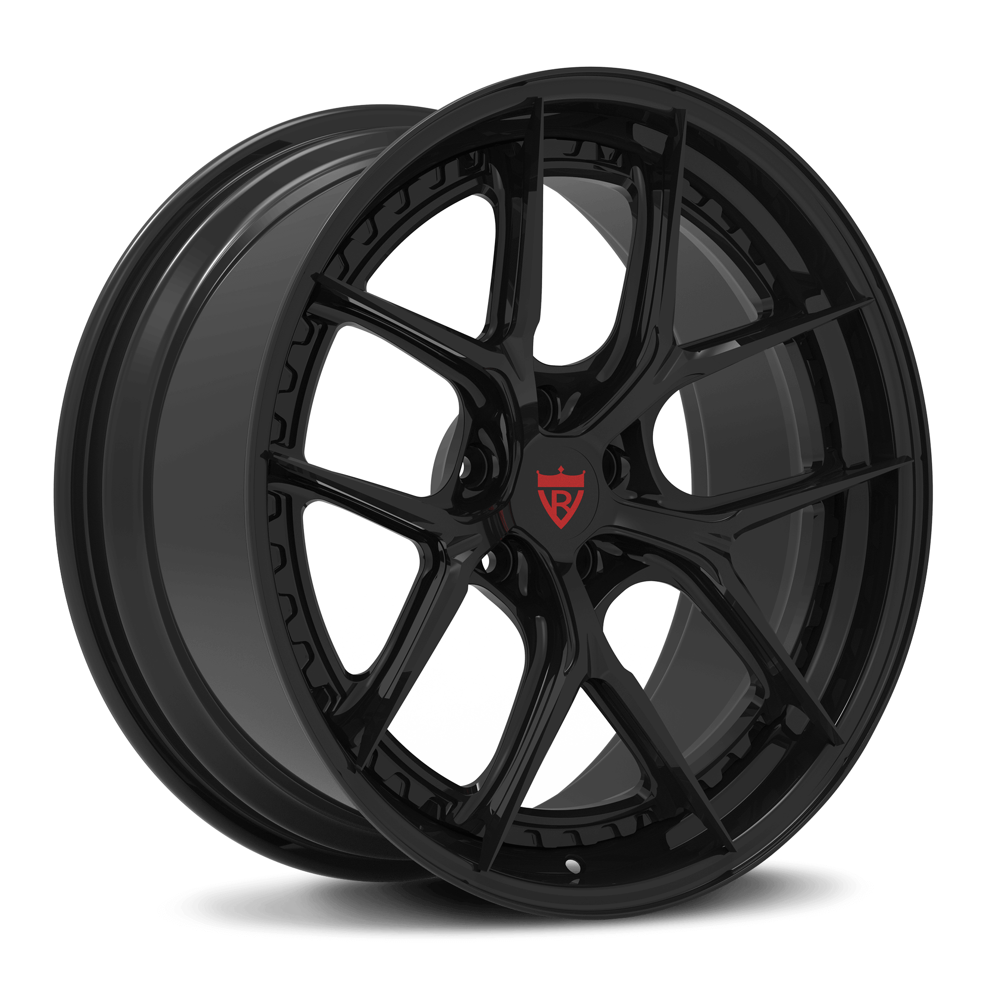 CUSTOM 2 PIECE FORGED GLOSS BLACK WHEELS SERIES: RV-DB179 - RVRN WHEELS
