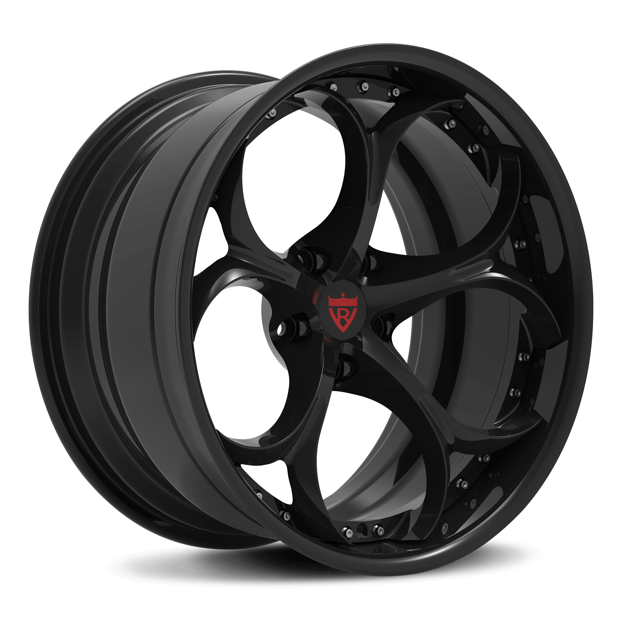 Tesla Model 3,Y,S Wheels-Custom aftermarket forged 2pc black rims-DS016 series-RVRN Forged