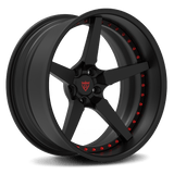 Custom deep dish 5 spoke mustang forged 2-piece wheel - black rims