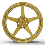 CUSTOM 2 PIECE FORGED Gold 5 spoke WHEELS: RV-DF14 - RVRN WHEELS- the best custom forged wheels brand