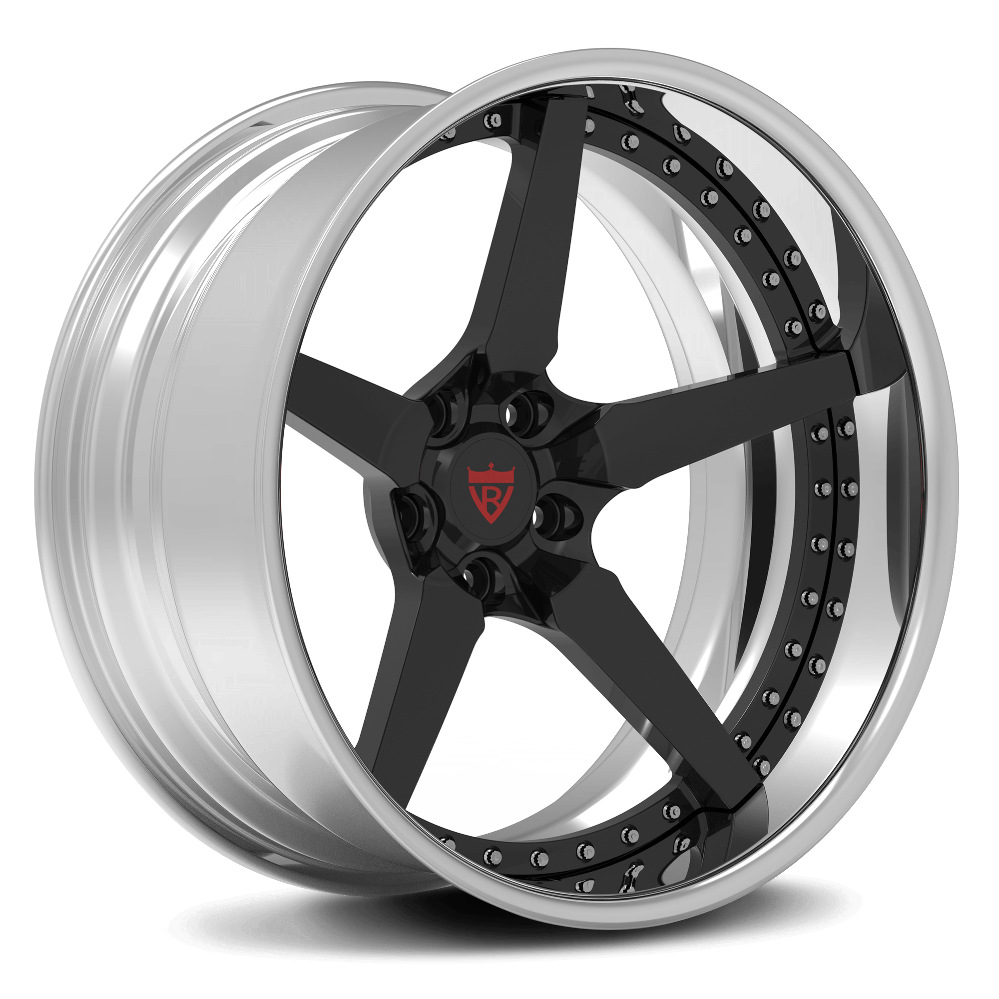 DF14 Chrome 5 spoke custom forged deep dish wheels-RVRN Wheels