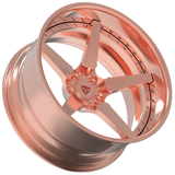 Rose gold rims-5 spoke deep dish CUSTOM 2 PIECE FORGED WHEELS: RV-DF14 - RVRN WHEELS