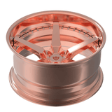 Rose gold rims-5 spoke deep dish CUSTOM 2 PIECE FORGED WHEELS: RV-DF14 - the finest custom forged wheels manufacturer