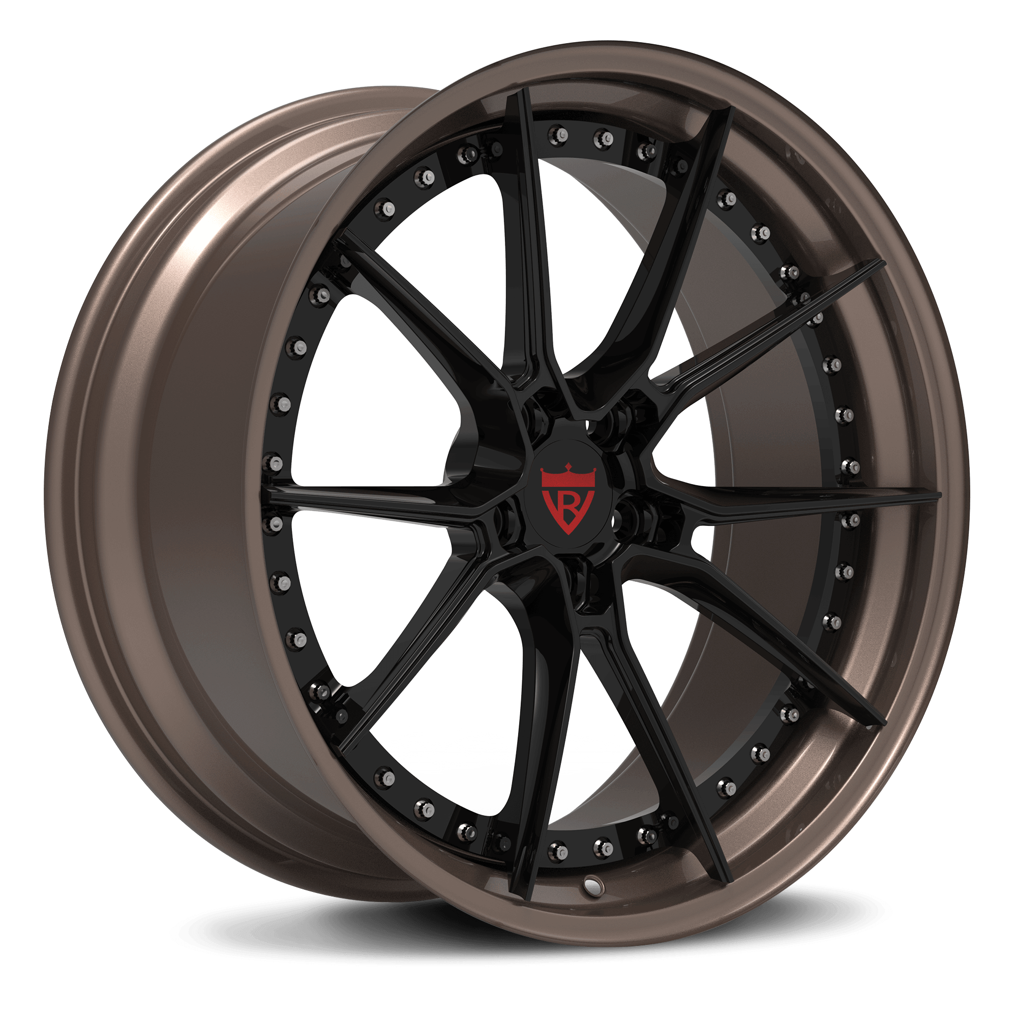 RVRN RV-DB082 2-piece forged wheels in bronze and black – 10-spoke racing design