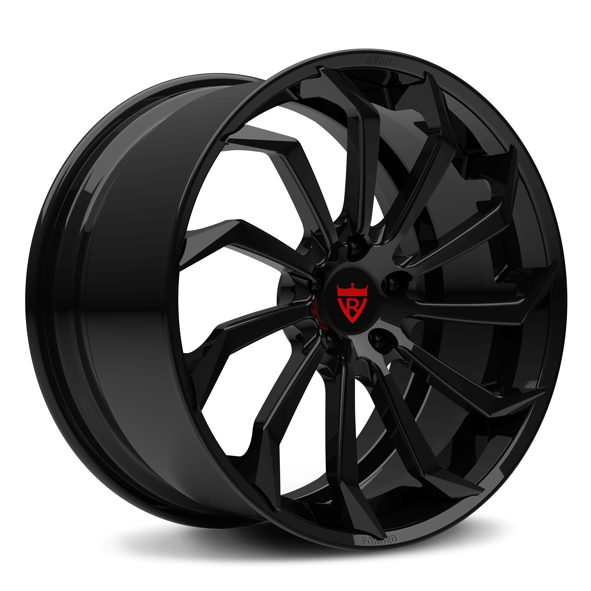 Custom forged 2-piece wheel for Corvette C1-C8, RV-DC01 series, 19-inch and 20-inch staggered fitment, aggressive style, free shipping