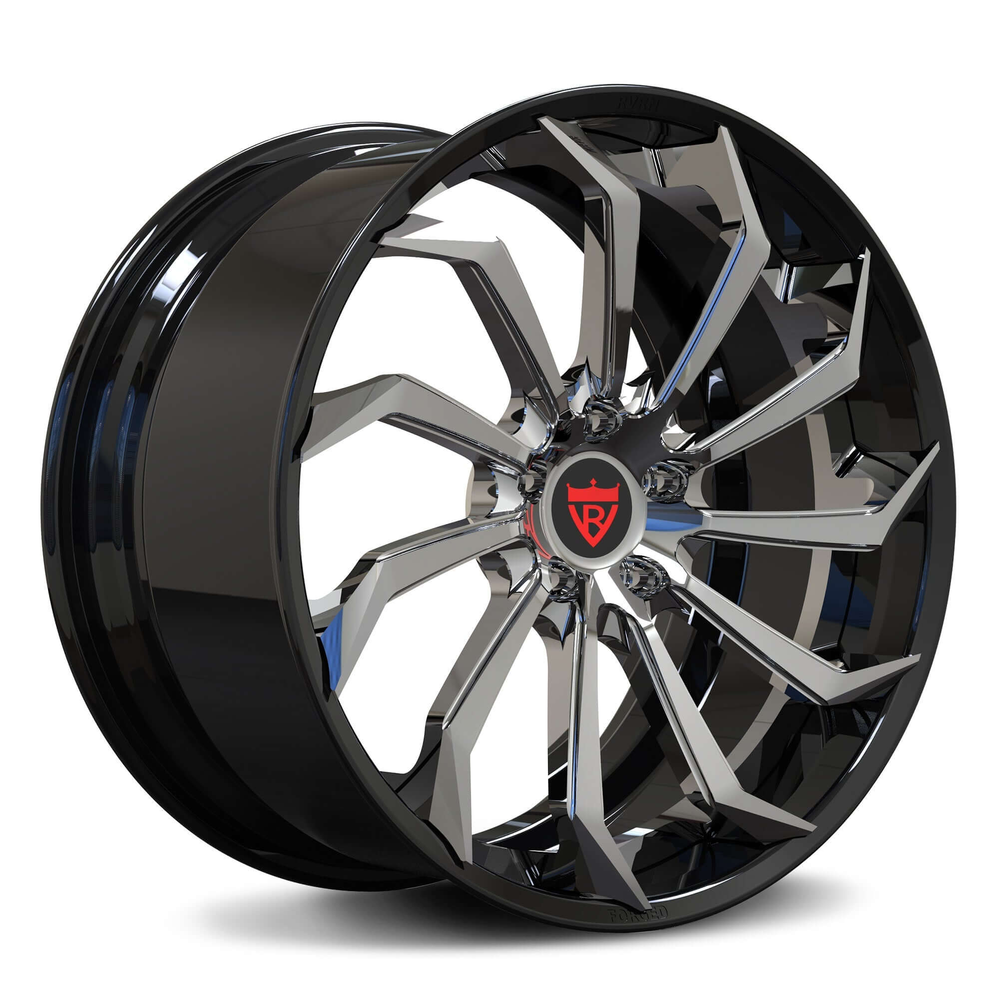 Custom forged 2-piece wheels for Corvette C1-C8, aggressive style, 19inch and 20inch staggered fitment, RV-DC01 series, free shipping