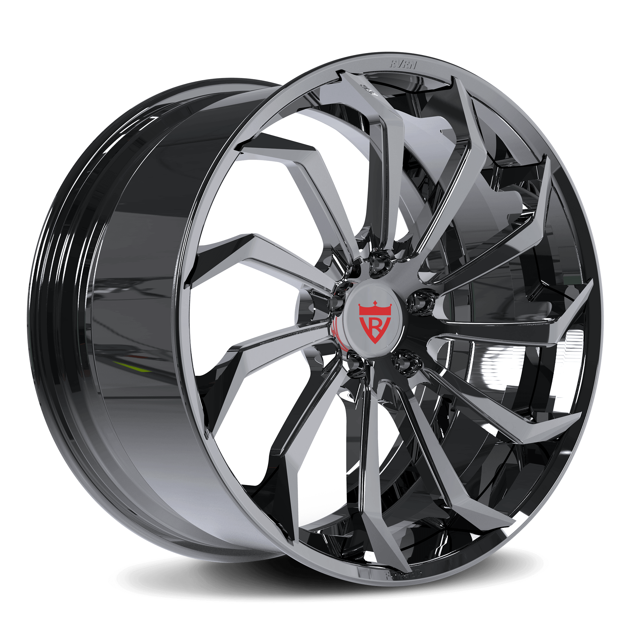 Custom forged 2-piece wheel RV-DC01 designed for Corvette C1-C8 with 19-inch staggered fitment, free shipping, aggressive style
