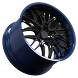 CUSTOM CORVETTE Z06 C8 AFTERMARKET WHEELS-Deep Dish blue and black forged 2-piece rims RV-T081