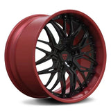 CUSTOM CORVETTE Z06/C8 AFTERMARKET WHEELS-RED&BLACK FULLY FORGED WHEELS