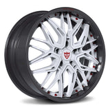 CHEVY CORVETTE WHEELS: DEEP DISH CUSTOM FORGED RIMS-RV-T081 WHITE AND BLACK RIMS