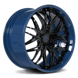 CUSTOM CORVETTE Z06 C8 AFTERMARKET WHEELS-Deep Dish blue and black forged 2-piece rims RV-T081